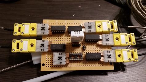 Thermocouple Testing With Adapter Plugs And Amplifier Board Applied