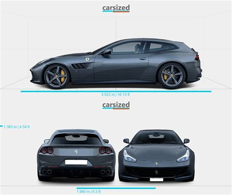 Ferrari GTC4Lusso 2016 2020 Dimensions Side View