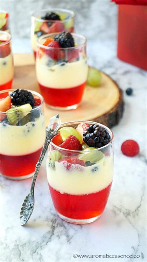 Fruit Custard With Jelly Layered Jelly And Custard Recipe Fruit