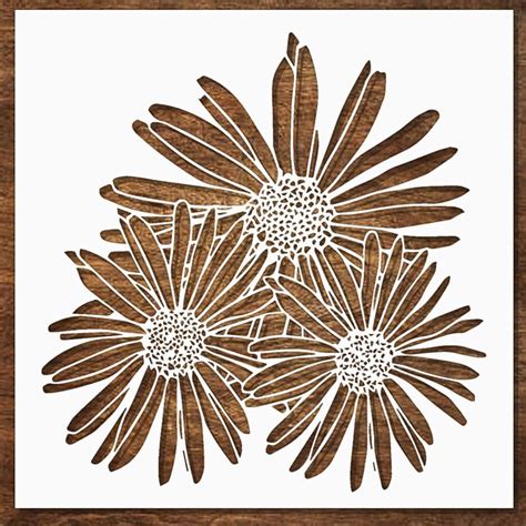 Daisy Stencil Flower Stencils For Painting On Wood Canvas Wall