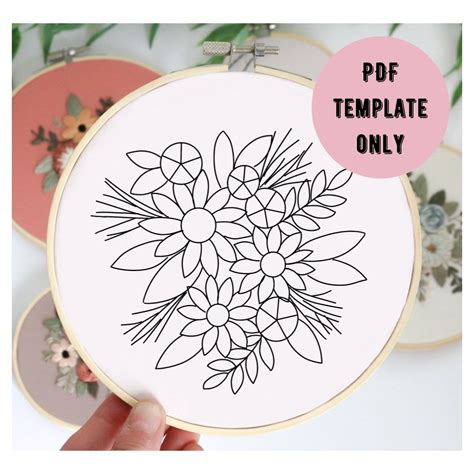 Pdf Pattern Template Only Hand Embroidery Pattern Template Etsy Artofit