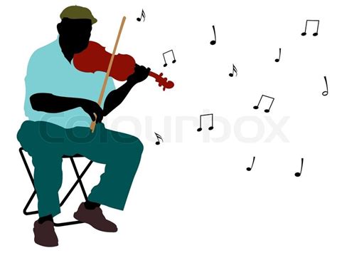 Man playing violin silhouette, ... | Stock vector | Colourbox