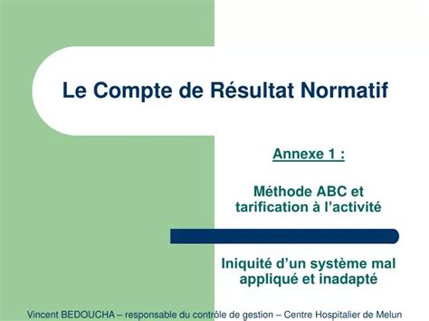 Ppt Le Compte De R Sultat Normatif Powerpoint Presentation Free