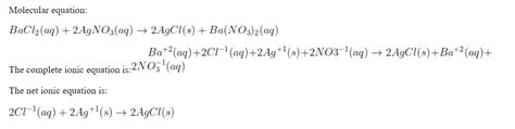 Solved Dd Aqueous Barium Chloride Mixed With Aqueous Silver Nitrate Course Hero