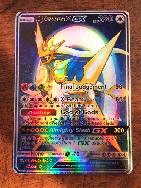 Arceus Gx Ex Pokemon Orica Custom Card Etsy