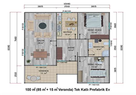 100 Metrekare Tek Katlı Prefabrik Ev Mes Yapı Tiny House