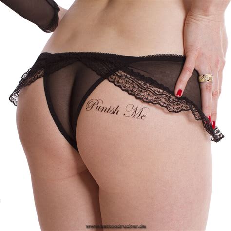 X Punish Me Fuck Me Tattoo Schriftzug In Schwarz Sexy Kinky