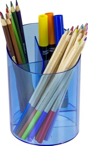 OfficemateOIC Blue Glacier Big Pencil Cup, 3 Stepped Compartments ...