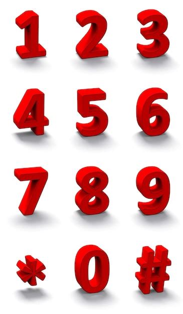 Premium Photo Set Of 3d Red Numbers