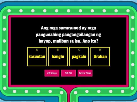 Pangangailangan Ng Tao Hayop At Halaman Gameshow Na Pagsusulit