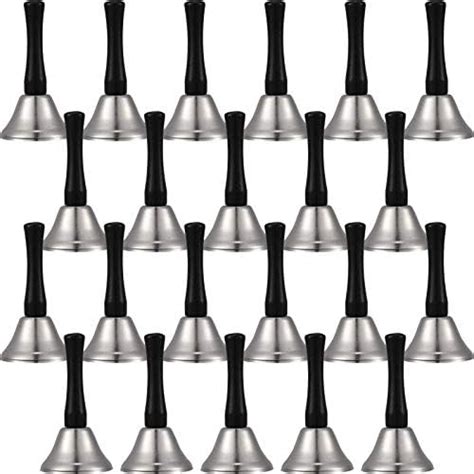 Amazon Pieces Hand Bells Silver Steel Service Handbells Black