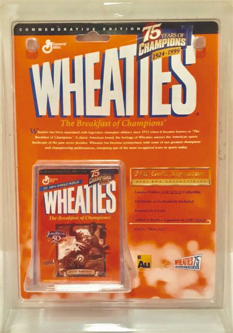 1999 Wheaties 75 Years Of Champions 24K Gold Signature Mini Box JACKIE