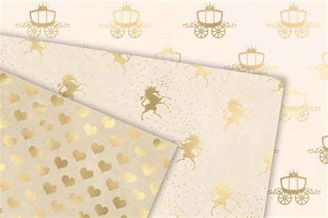 Ivory And Gold Princess Digital Paper Seamless Fairy Princess Etsy