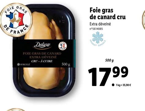 Promo Foie Gras De Canard Cru Chez Lidl