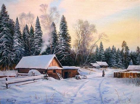 (53) Одноклассники Winter Landscape Painting, Painting Snow, Winter ...