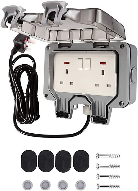 cnbingo outdoor plug sockets  waterproof cover  metre extension