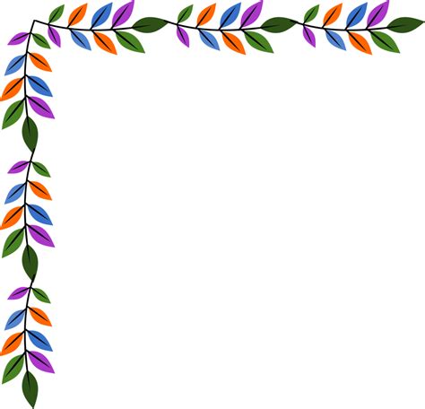 Decorative Leaf Corner Frame Png