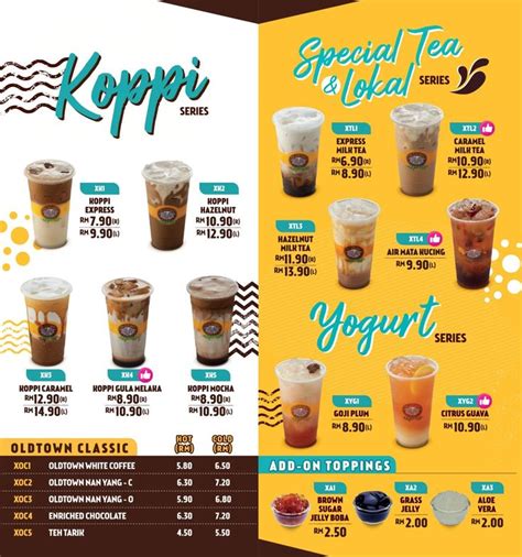 town white coffee menu malaysia latest prices