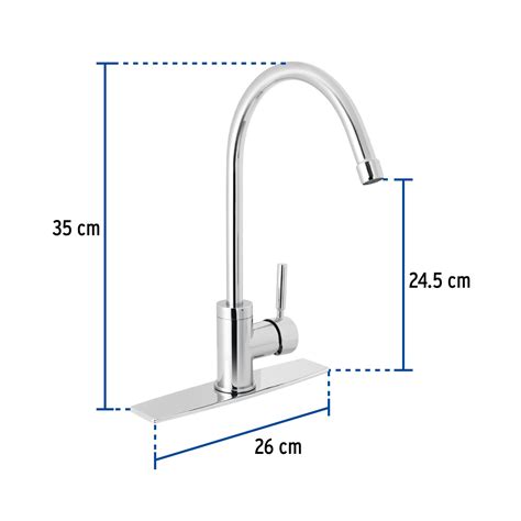 Monomando Para Fregadero Cuello Alto Cromo Foset Mezcladoras Y