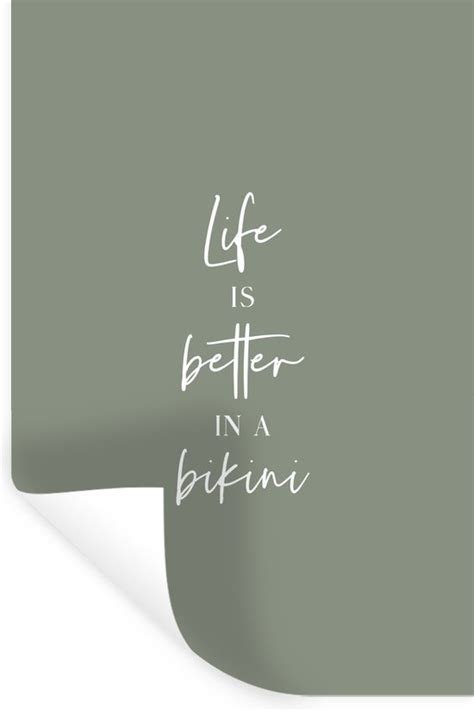 Muurstickers Sticker Folie Life Is Better In A Bikini Groen Quote X Cm Bol