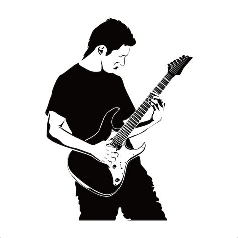 Premium Vector Man Play Guitar Silhouette Design Guitarist Vector