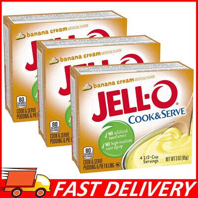 Pack Jell O Banana Cream Instant Cook Serve Pudding Oz Ebay