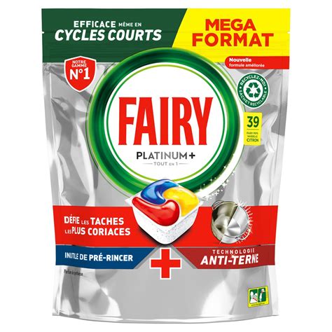 Fairy Platinum Tablettes Lave Vaisselle Tout En Citron Anti Terne