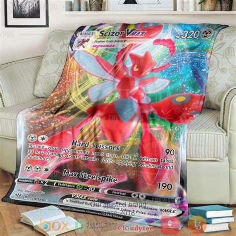 HOT Anime Pokemon Scizor VMAX Darkness Ablaze Blanket Express Your Unique Style With BoxBoxShirt