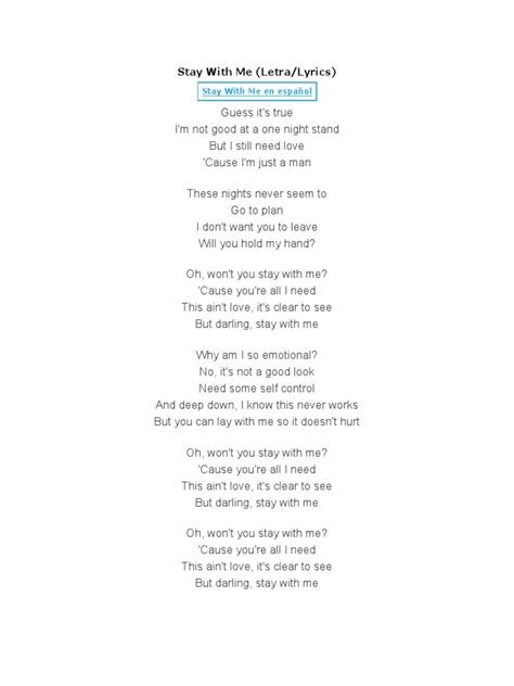 Stay With Me Lyrics