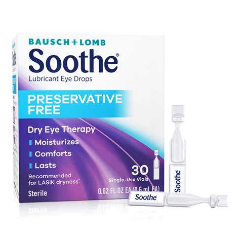 Soothe® Preservative Free Eye Drops for Dry Eyes, Lubricating Eye Drops–from Bausch + Lomb, 0.02 ...