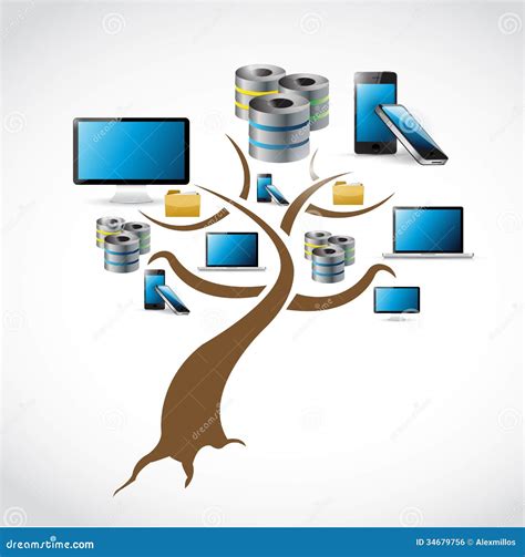 Technology Tree Illustration Design Stock Illustration Illustration