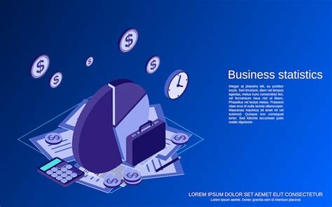 Premium Vector Business Statistics Flat 3d Isometric Vector Concept