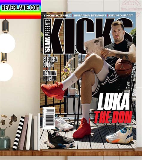 Luka Doncic X Jordan In Cover Magazine Slam Kicks Home Decor Poster