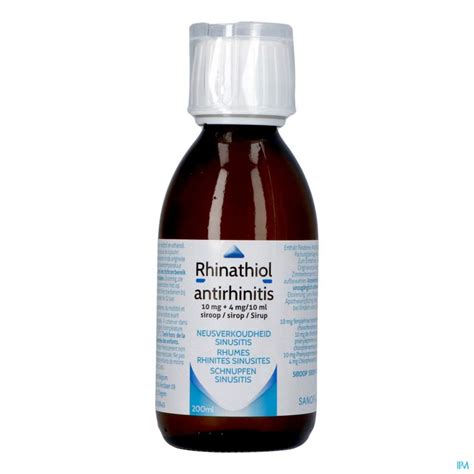 Rhinathiol Antirhinitis Sirop 200 Ml Sirops Pharmacodel Votre Pharmacie En Ligne