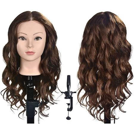 Amazon XT Mannequin Head With 100 Human Hair Gold Brown Long