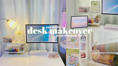 Aesthetic Desk Makeover Shopee Finds Organizing My Stationery 🎨 Youtube