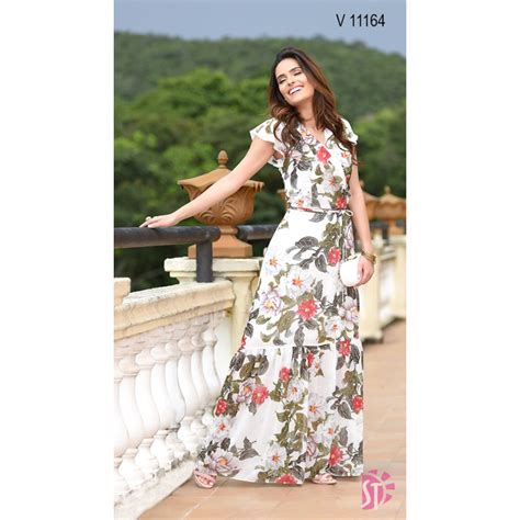 Vestido Longo Floral Off Sol Da Terra