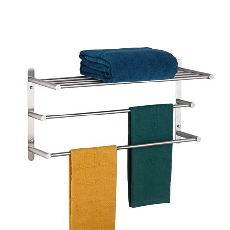 Kokosiri Tier Bath Towel Bar Inch Wall Mounting Rack With Towel