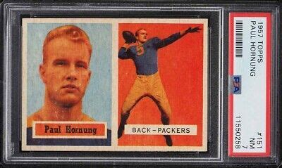 1957 Topps FB Card 151 Paul Hornung Green Bay Packers ROOKIE RC HOF