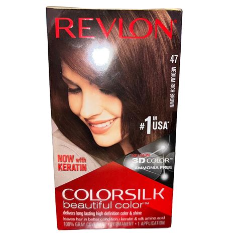 3x Revlon Colorsilk Beautiful Permanent Hair Color 47 Medium Rich