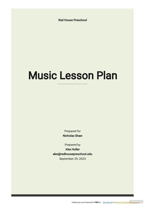 Music Lesson Plan Template - Google Docs, Word, Apple Pages | Template.net