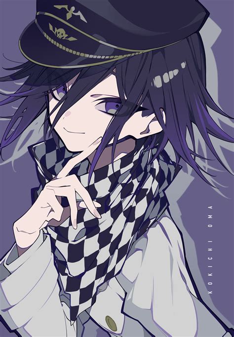 Safebooru 1boy Absurdres Bangs Black Headwear Black Scarf Buttons Character Name Checkered