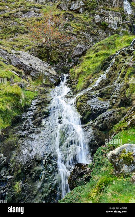Moss Force Waterfall At Newlands Hause Pass Between Buttermere And