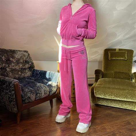 Vintage Juicy Couture Terry Cloth Tracksuit In Hot Depop