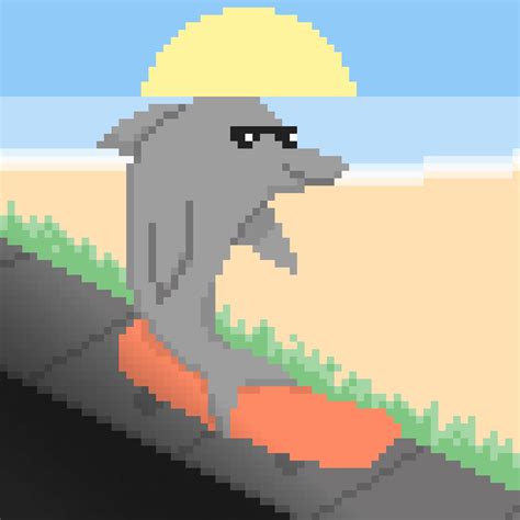 Pixilart Dolphin On A Skateboard By Ailuicous