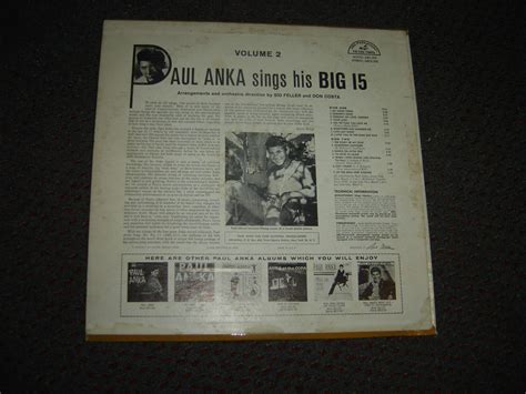 Paul Anka Sings His Big Vol Usa Mono Orig Vinyl Lp E Vg