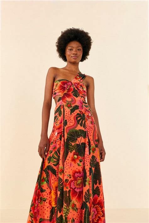 FARM Rio Orange Blooming Garden Maxi Dress In Red Lyst