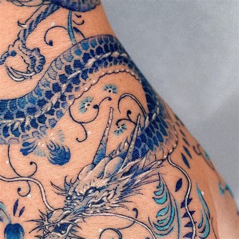 𝗘 𝗻𝗮𝗹 on Instagram Porcelain Hand with Dragon and Flower Pattern