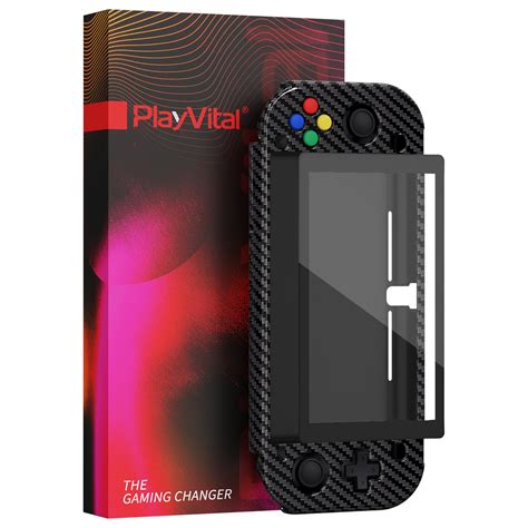 Playvital Nintendo Switch Lite Hard Cover Protective Case Graphite Carbon Fiber