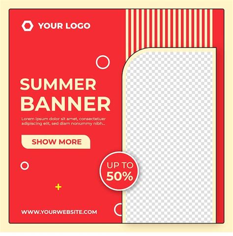 Premium Vector Red Social Media Post Template Background